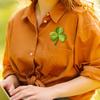 Embroidered Patch Four Leaf Clovers Iron-on Patch Self Adhesive Clovers Embroidered Appliques DIY