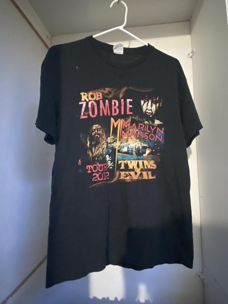 Marilyn Manson&Rob Zombie Twins of Evil Black Unisex Tshirt Reprint S5XL KH6578