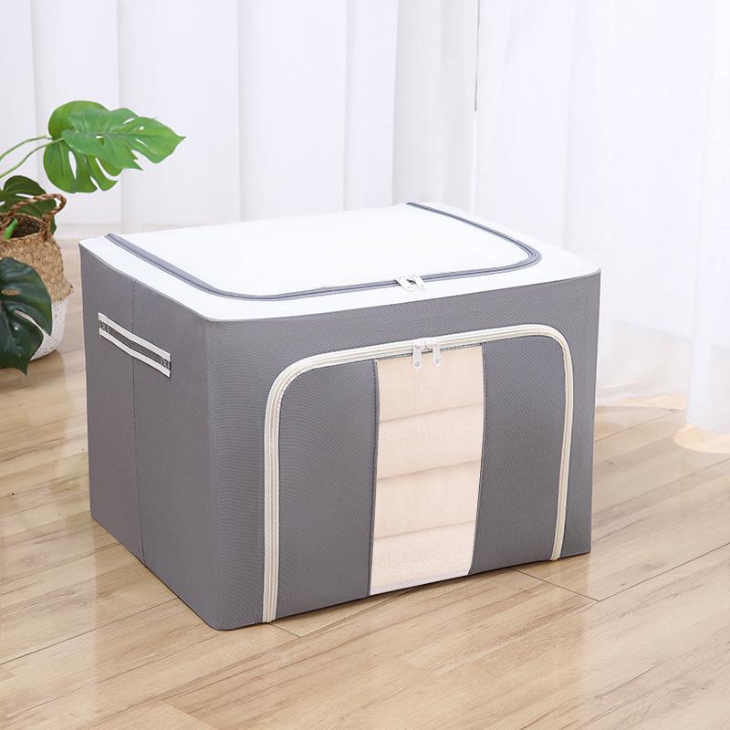 Steel Frame Waterproof Clothes Storage Box - Large Transparent Moisture-Proof Organizer for Quilts