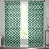 Cortinas transparentes de estilo marroquí para dormitorio juvenil, cortinas verdes para estudio, cocina, sala de estar, decoración navideña, cortinas de tul