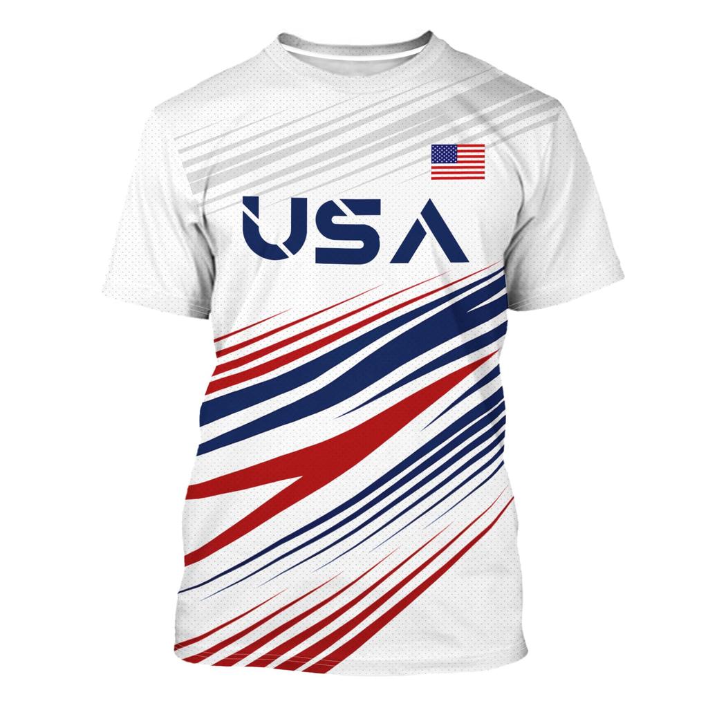 Unisex International Football Fan Retro Streetwear Jersey with Maple Leaf Soccer Print Striped Design Crew Neck Short Sleeve Top for Adults Youth