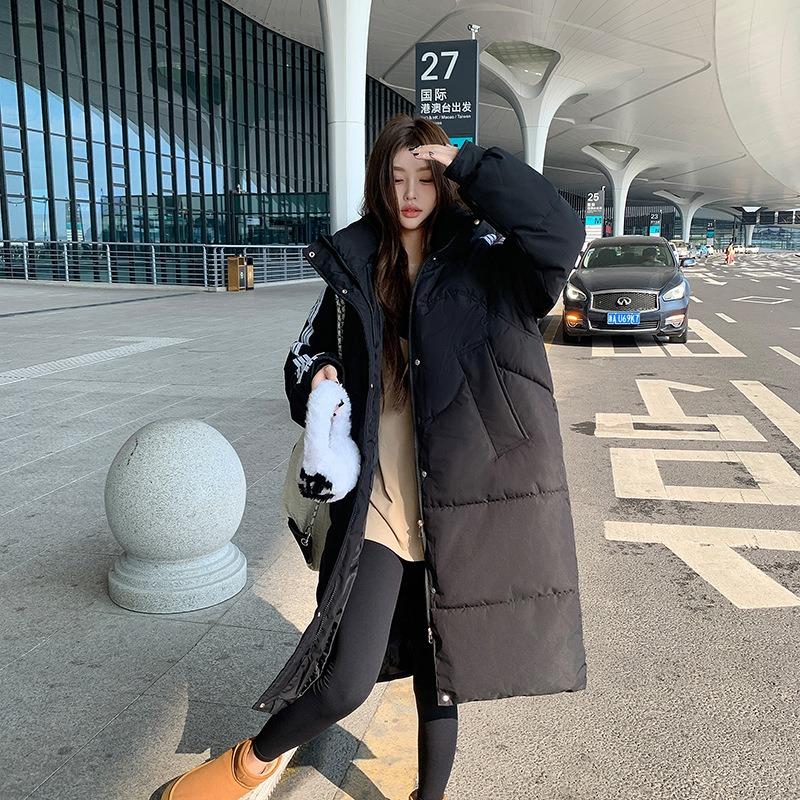 Women's long cotton-padded clothing winter new jacket loose fashion versatile cotton-padded clothing thickened cotton-padded jacket hooded