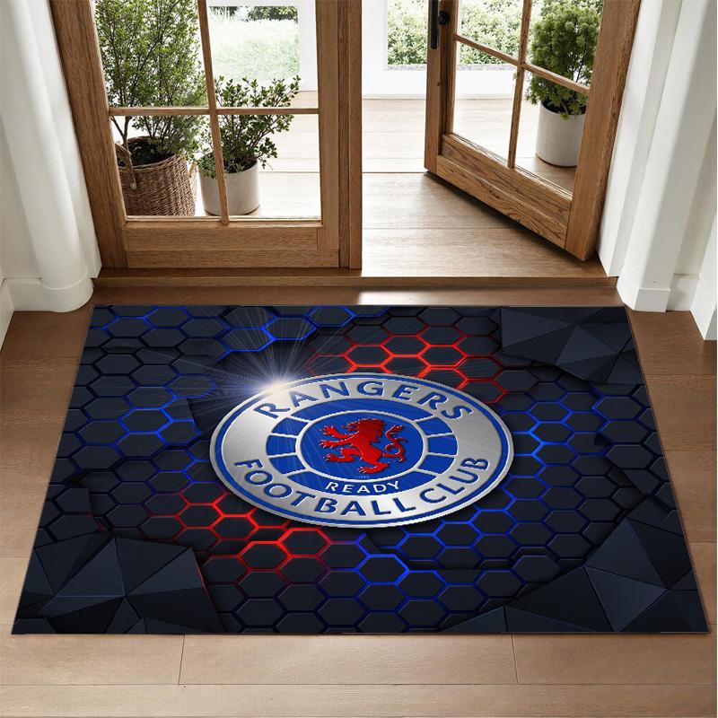 Rangers FC Design Crystal Velvet Rug Soft Decorative Mat for Bedroom Entrance