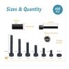 Kadrick Small Metric Screws Suitable for 3D Printer DIY, 400 Pcs M3 Screw and Nut Assortment Hex Socket Head Cap, 12.9 Grade Alloy Steel,Black Zinc