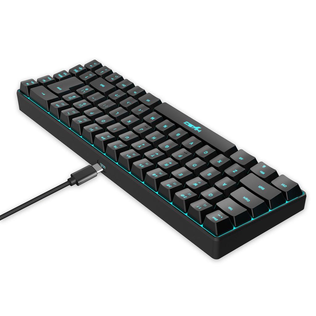 RGB Backlit 68-Key Wired Gaming Keyboard with Mechanical Feel & ABS Material
