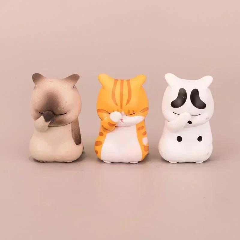 Creative Decor Crafts Pet Cat Figurine Model Figure Mini Animals Ornament Kid Gift Cute is Suitable as an Ornament