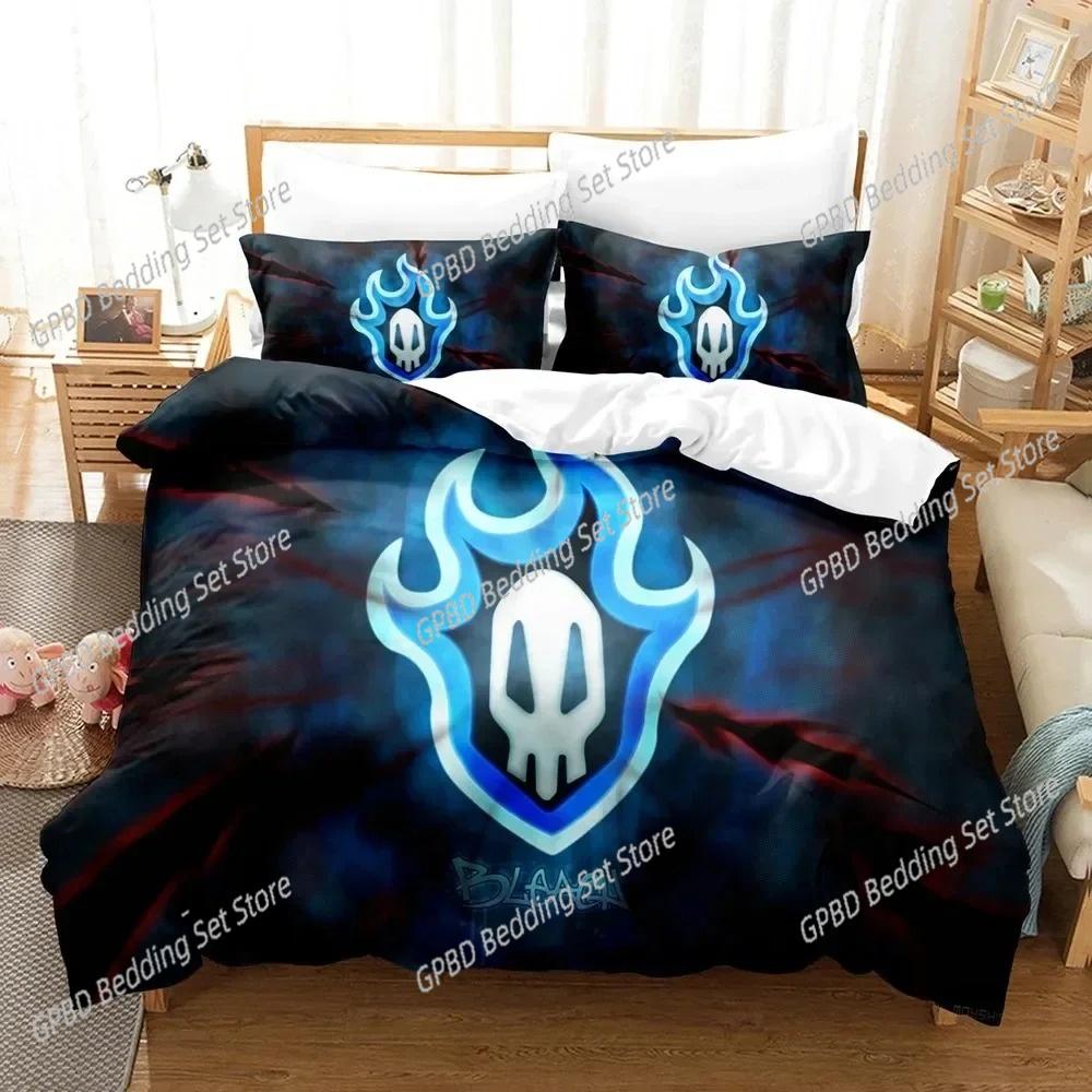 3D Print Anime Bleach Kurosaki Ichigo Beding Set Bedrom Soft Modern Bedspreads Comefortable Soft Duvet Cover Comfortable Quilt Cover Pilowcase