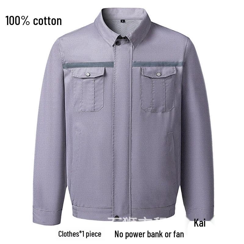 "Men's and Women's Summer Cooling Workwear with Fan, Pure Cotton"