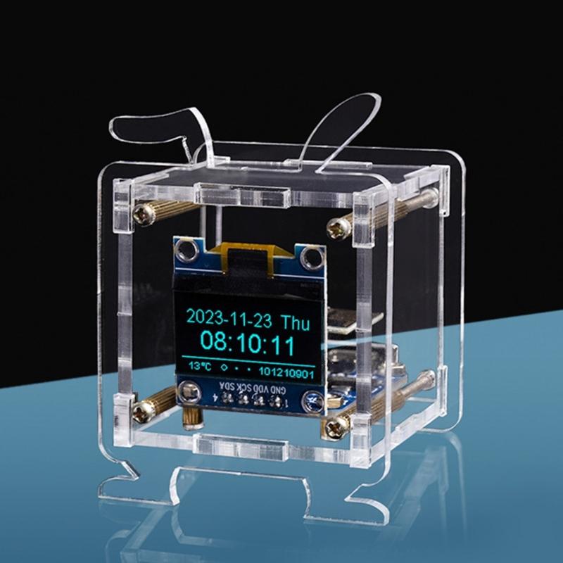 WiFi Clock Module OLED Splay Y Time Date Temperature Humidity Weather Forecast Indicator DC5V Clock