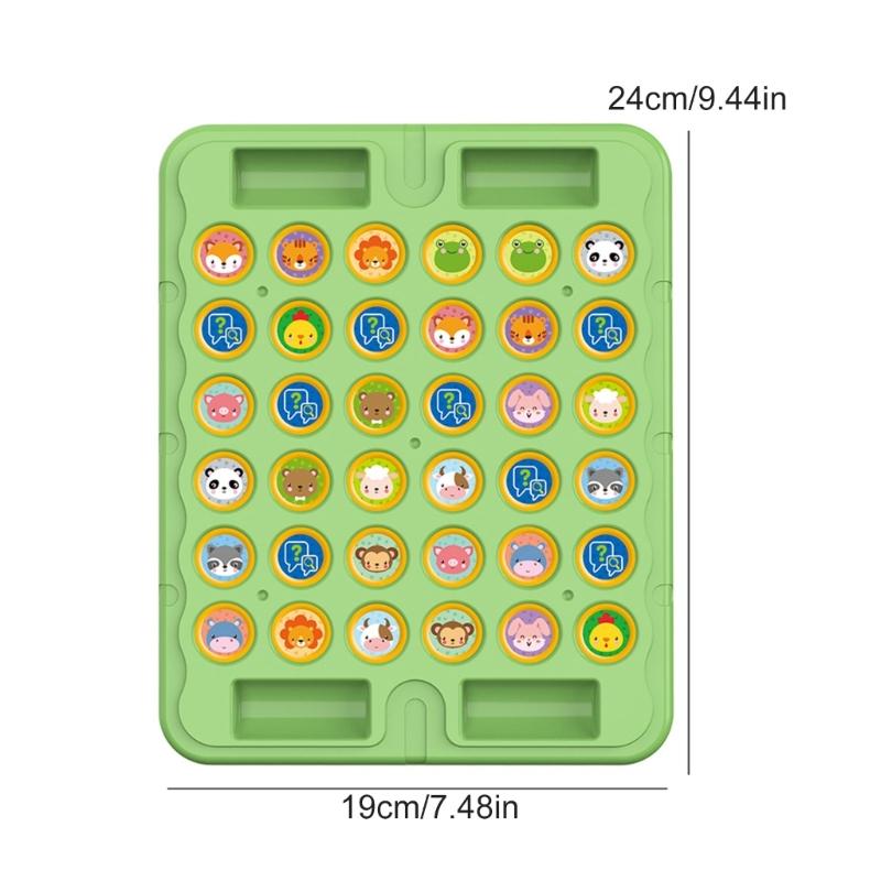 Kids Cartoon Theme Interactive Flip Chess Board Game Toy with Fruit/Animal Design for Logical Thinking and Social Fun