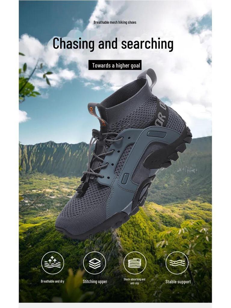 Męskie amfibijne buty do wędrówek i wędkowania - antypoślizgowe, odporne na przecięcia do alpinizmu i pokonywania potoków