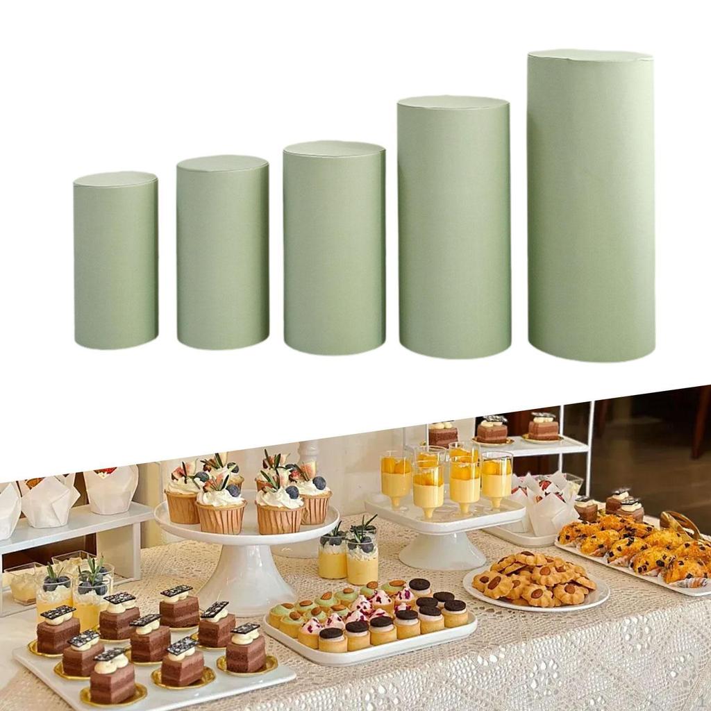 5Pcs Cylinder Plinth Covers Stand Pillar Pedestal for Celebration