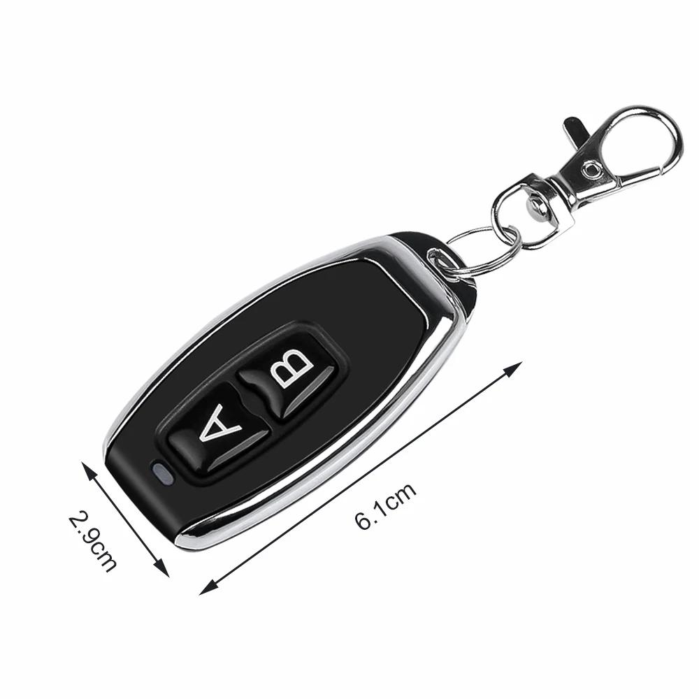 10ST 433MHZ Fjärrkontroll 2-kanals EV1527 Sändare Momentan Läge Självlåsande Switch Relä Interlock Garageport Nyckelring