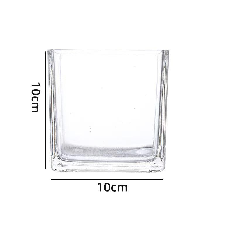 New Transparent Glass Candle Holder: Round Bottom & Square Candlestick