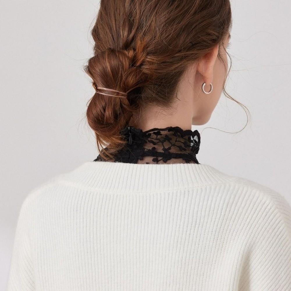 Elegant Petal Statement Collar Transparent Detachable High Collar False Blouse Daily Wear