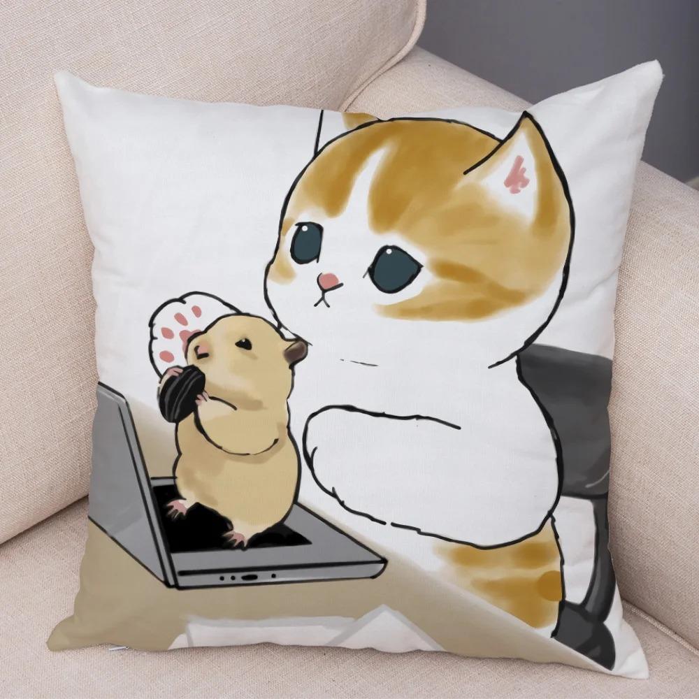 Office Cat Decorative Pillowcase Living Room Office Ornaments Home Pillowcase