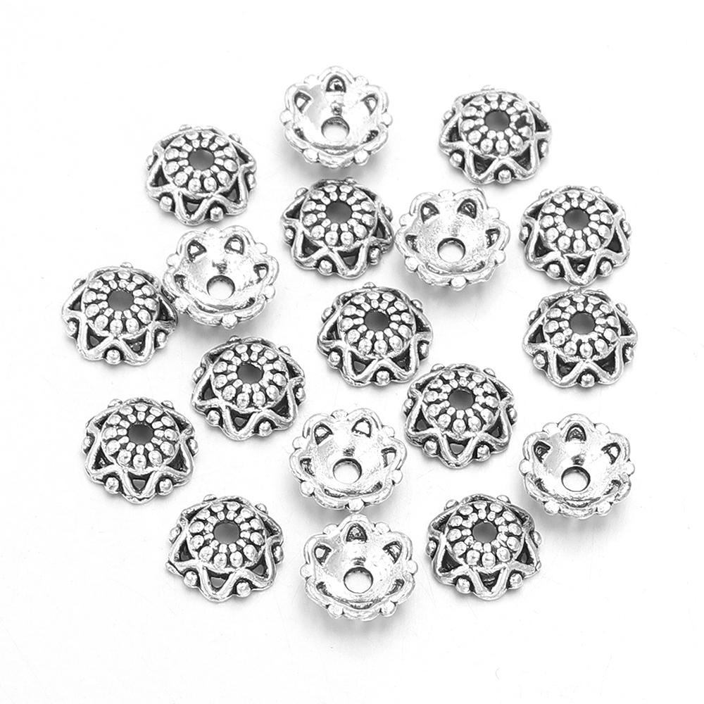 100pcs/lot Vintage Flower Bead End Caps Bead Caps Spacer Beads For Jewelry Making DIY Necklace Bracelet Earrings Accessories