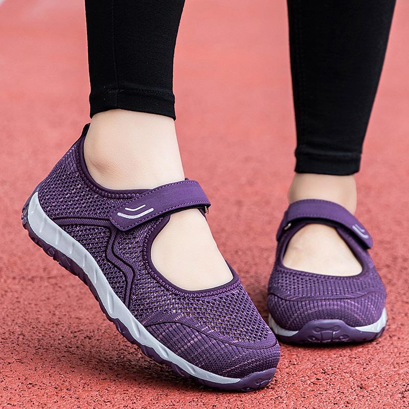 

Женская обувь Полая Дышащая Удобная Легкая Мягкая Нескользящая Плоская Обувь для Мамы Уличная Беговая Повседневная Спортивная Обувь Размер 43 42