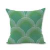 Luxurious Green Geometry Cotton Linen Pillow Case Cushion Pad For Bed Sofa Car Office Decor