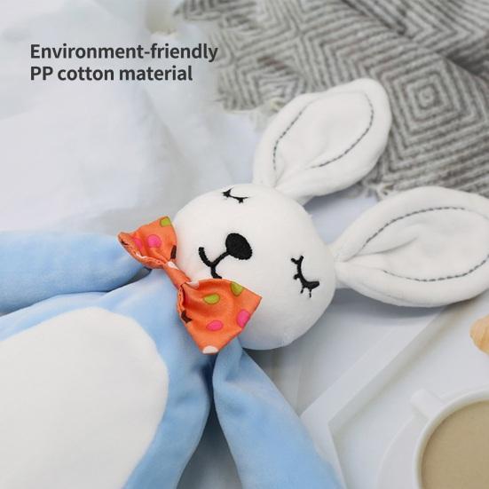 Baby Plush Toy Cute Cartoon Animal Dog/Penguin/Rabbit Tie Design Soft Touch Built-in Sound Paper Sleep Companion Gift Newborn Stuffed Comforting