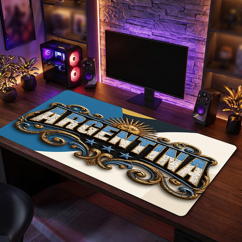 Argentina Football Crest Mouse Pad, Extended Non Slip Rubber Desk Mat for Gaming Office Laptop Fan Gift