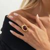 Ingemark Vintage Red Resin Acrylic Oval Open Knuckle Rings Women 2026 New Charm Geometric Metal Joint Ring Party Jewelry Gifts