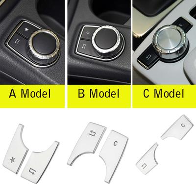 Araba Konsolu Multimedya Düğme Anahtarı Düğme Kapağı Sticker Mercedes Benz ABCE Sınıfı CLA GLA GLK W204 W212 W176 W246 X204