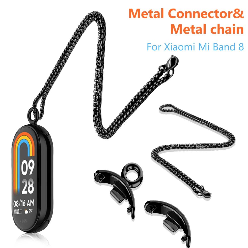 

1Set Pendant Necklace for Xiaomi Mi Band 8,Metal Chain Buckle for Mi Band 8 Wristband Adapter Connection Accessories