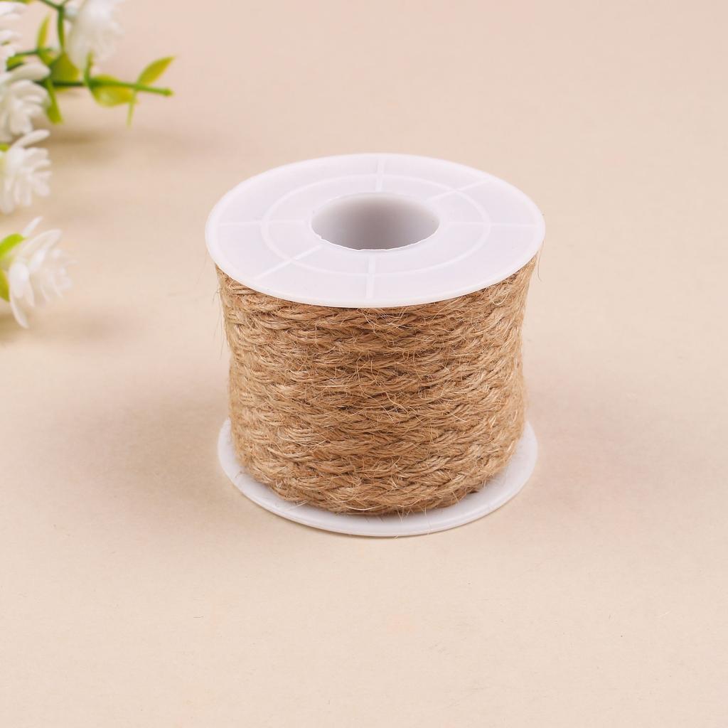 Khaki Geflochtenes Jute Garn - 5mm Dick, DIY Vintage Bastel Schnur für Geschenkverpackung & Bekleidungszubehör