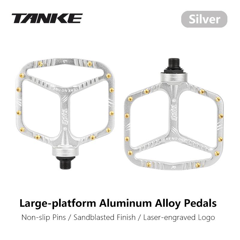 

TANKE MTB Pedals-Lightweight Aluminum Alloy Bicycle Pedals(12 Non-Slip Pins/Side)with Grease&Bearing Mountain Bike pedal TP-90 срібний