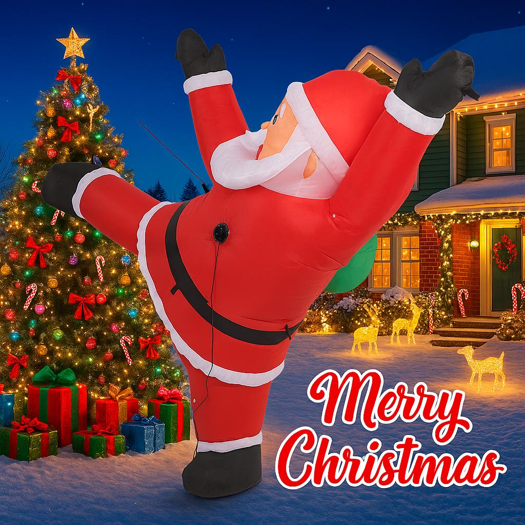 6.23FT Inflatable Toy Climb Santa Claus Xmas for Yard Lawn Party Decoration with LED Light Christmas Home Supplie Ornament Gift