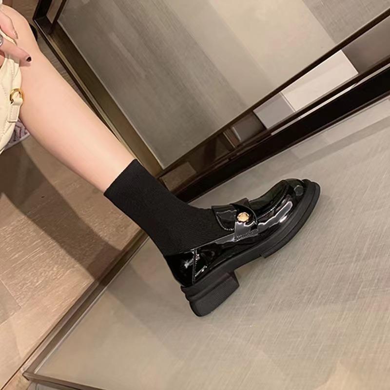 New Women's 2026 Spring New Soft Versatile Round Head Platform British Style Small  Shoe One-pedal Single Shoes