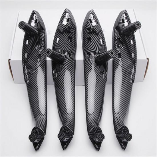 1x Carbon Fiber Look Car Interior Door Handle Trim For BMW 3 Series F30 F32 F80