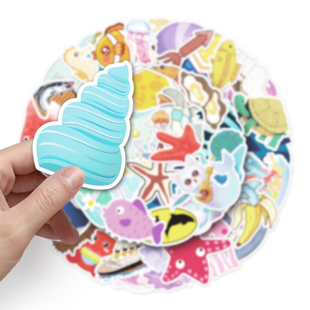 50 Photos of Marine Style Personalized Fashion DIY Decorative Stickers Laptop Scooter Graffiti Stickers