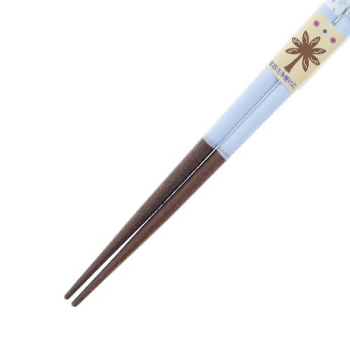 Dishwasher-safe chopsticks with a pastel flower (floral) design, made of natural wood and acrylic, blue, 18cm