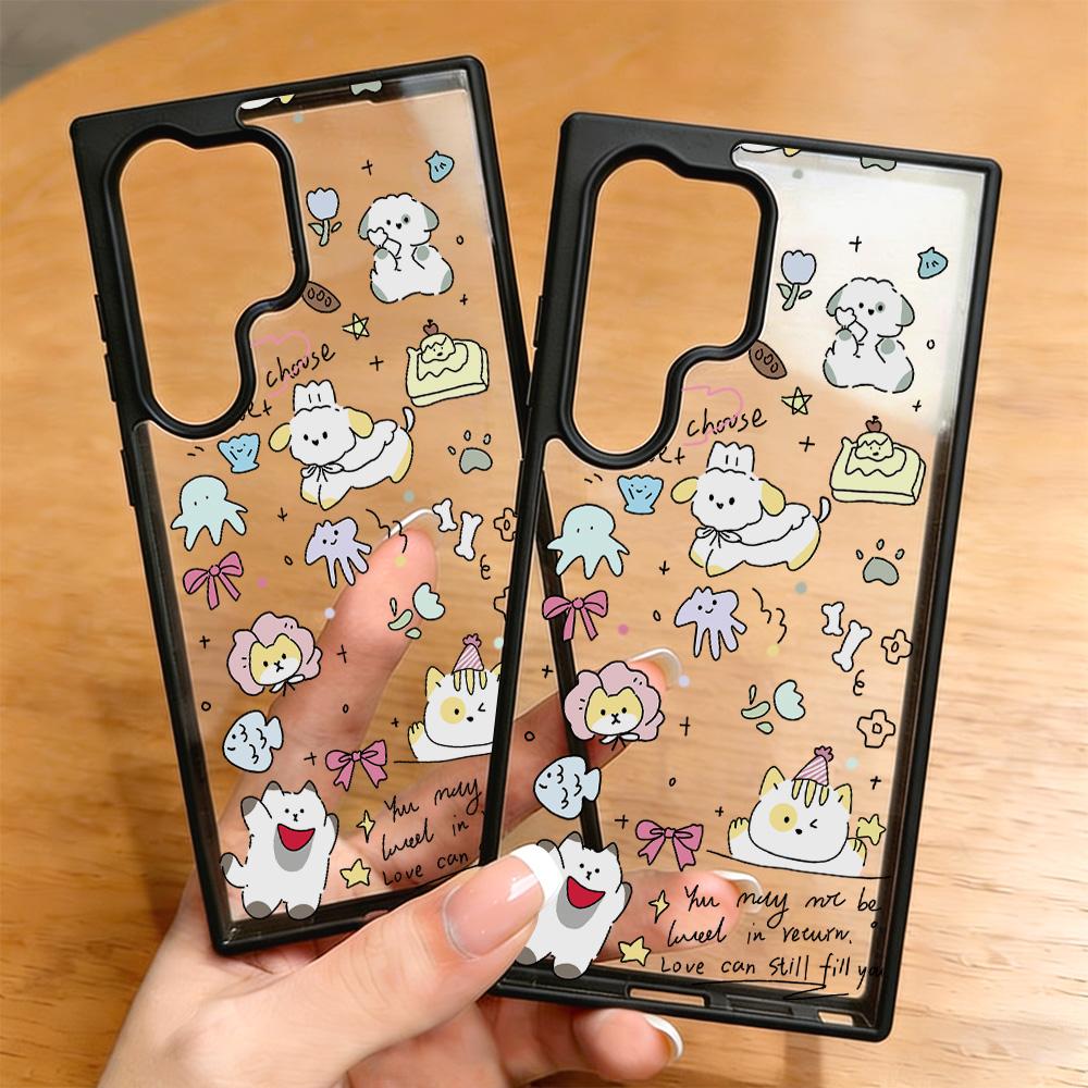 Custodia per Telefono Animali Cartoni Animati Per Samsung Galaxy S26 Ultra Case S25 S24 FE S23 A17 A07 A56 5g A16 A55 A54 A36 A26 Cover Trasparente Opaca
