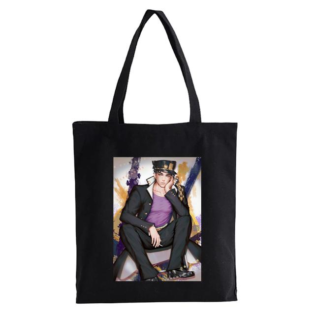 Jojo Bizarre Adventure Einkaufstasche Recycling-Tasche Canvas Lebensmittel wiederverwendbare Einkaufstasche aus Baumwolle Anime Shopper Damentasche Bolsas