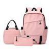3pcs/set Campus Student Backpacks, Boys Girls School Bags for Teen Men Women Tote Bag and Clutch Pocket , Solid Color Travel Bag