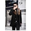New Woolen Coat Men's Single-breasted Thickened Medium and Long Woolen Trench Coat Woolen Coat