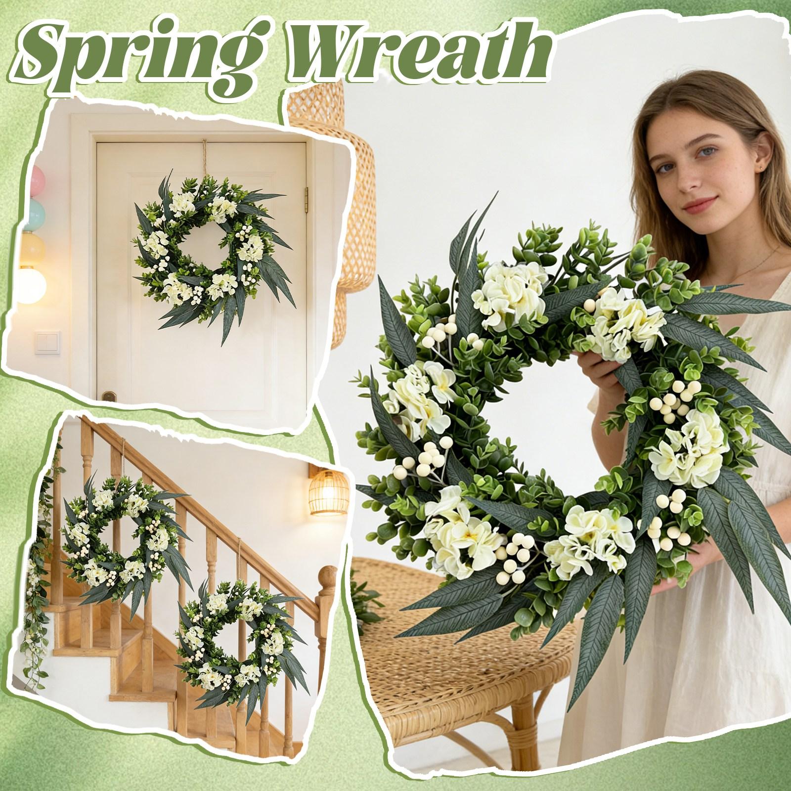 

Spring And Summer Wicker Flower Wreaths Artificial Floral Wreaths Home Decor And Wedding Accessories One Size зелёный