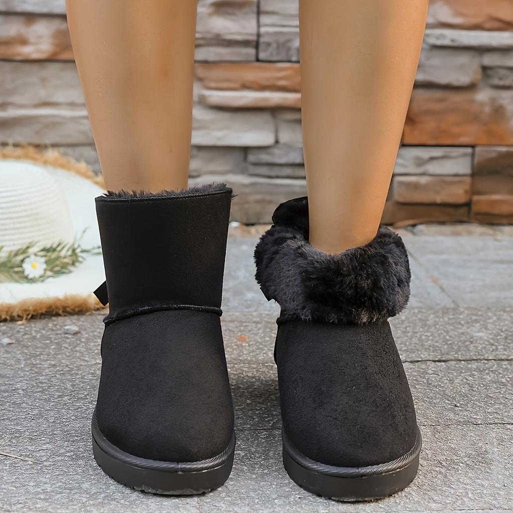 Women's Winter Furry Slip-Resistant Platform Sneakers/Boots - Thick Platform Height Increase