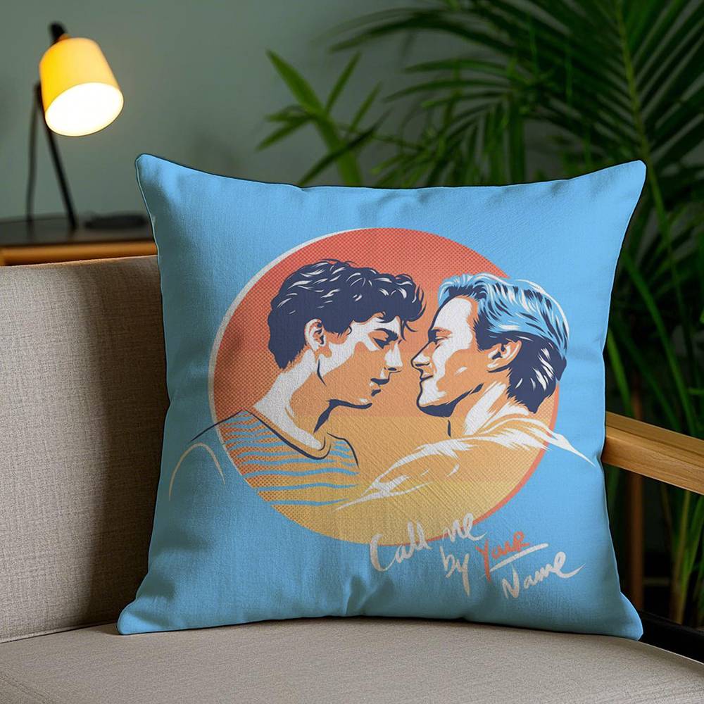 C-Call Me by Your Name Pillow Case Sofa Short Plush Double-sided HD Printing Room Home Office Gift Cushion Cover