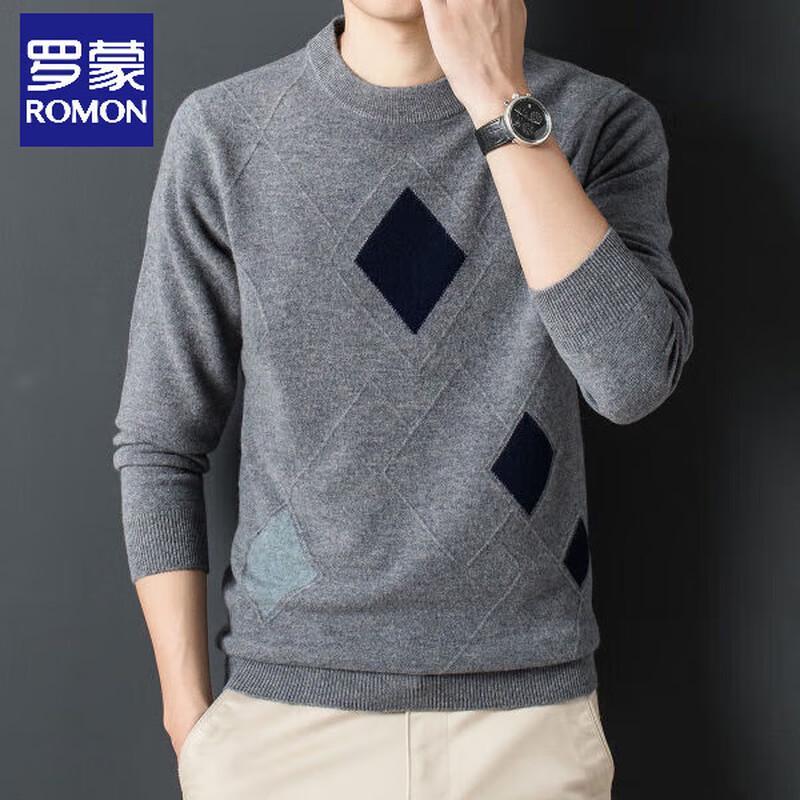 Romone Men s Pure Wool Knitted Sweater L