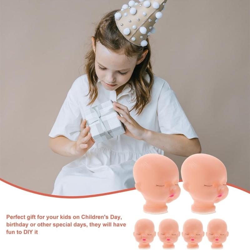 20Pieces Plastic Doll Head For Creative Craft Enthusiasts Simple Painting Process And Sturdy Fiugre Doll Accessories
