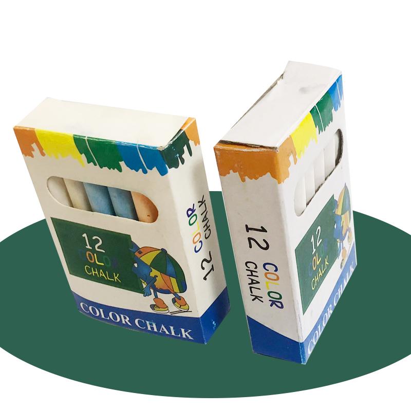 12 PCS Dustless Chalk Colored / White Non-Toxic Dust-Free Vibrant Blackboard Kids Teachers Stationery Office School Supplies