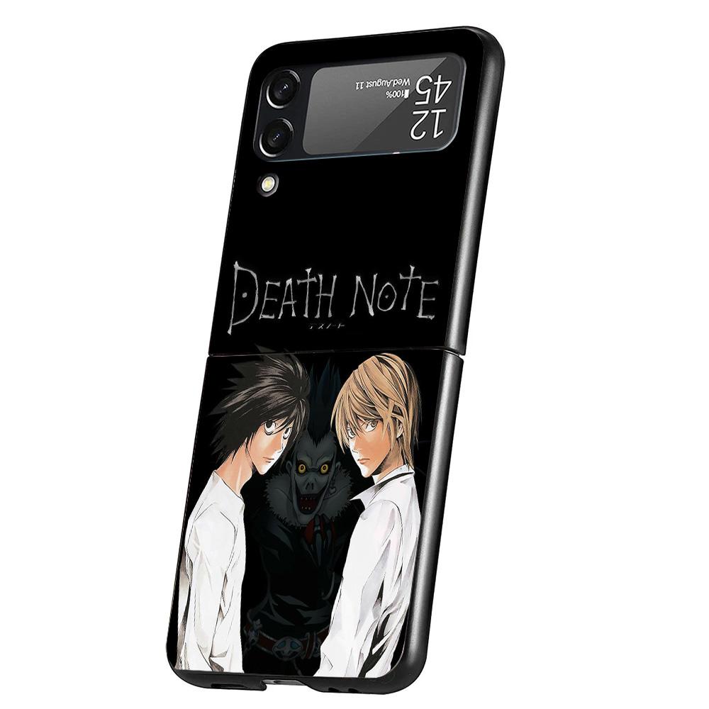 N-Note D-Death Anime Ryuk Cover Phone Case For Samsung Galaxy Z Flip 7 6 5 4 3 5G Flip7 Flip6 Flip5 Flip4 Flip3 Black Fundas She