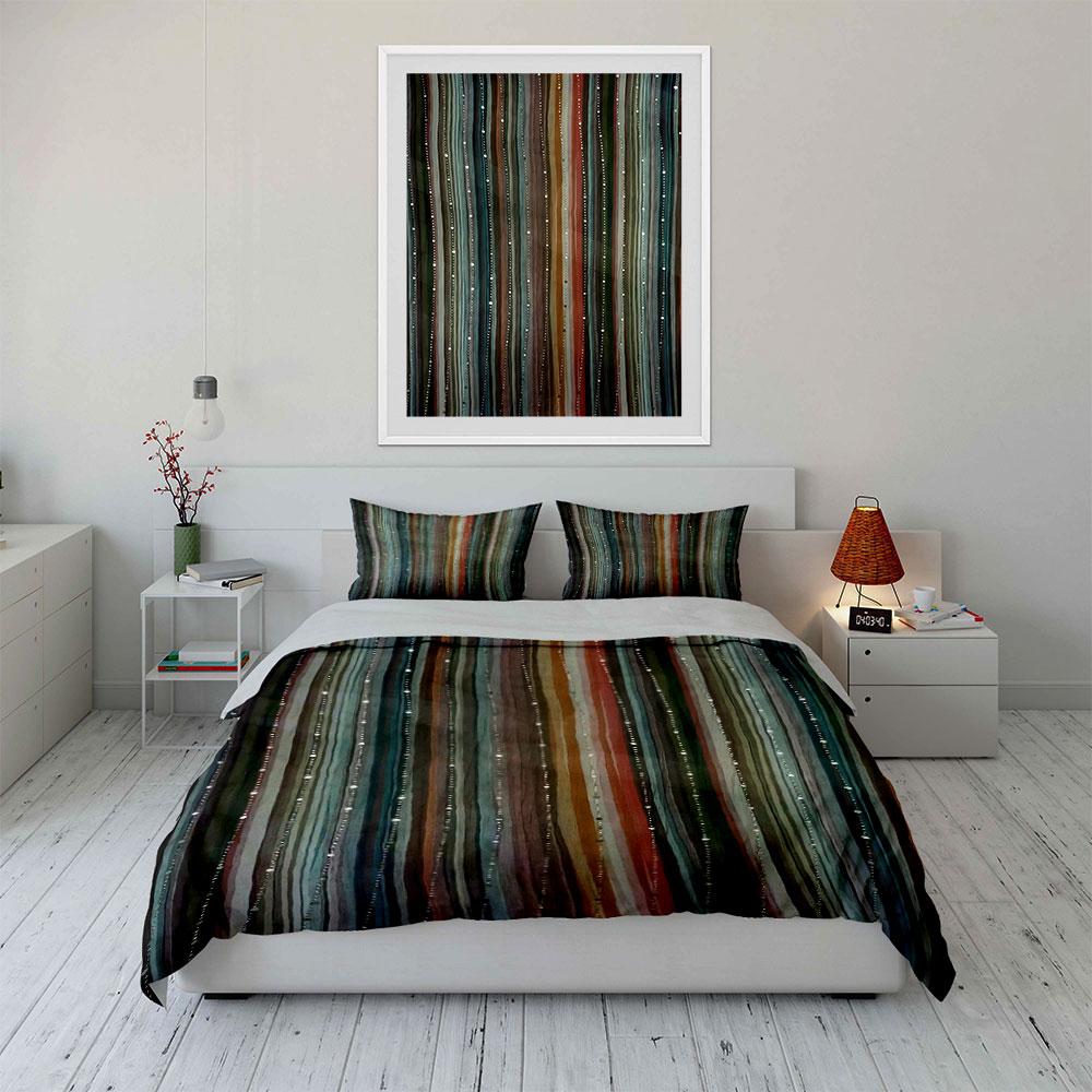 Vertical multicolored striped pattern. Bedding sets Duvet cover sets Duvet covers Pillowcases(1 * Duvet Cover 2 * Pillowcases, without duvet insert)