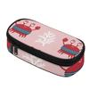 Pen Pencil Organizer Printed Durable 300D Polyester Easy Open Zipper with Main Compartment Mesh Pocket and Pen Slots for Students