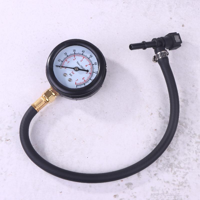 Automobile Fuel System Gasoline Pressure Gauge Motorcycle Car Pressure Tester Tool 0-100Psi 6.3/ 7.89/ 9.49 With Valve