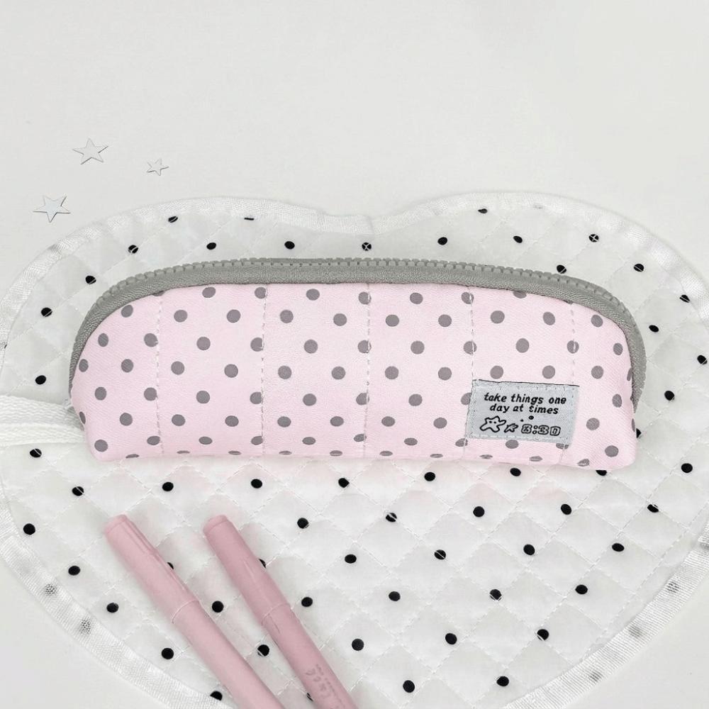 Y2k Pen Bag Cloth Pencil Pouch Makeup Cosmetic Storage Polka Dot Pencil Case  Kids Children